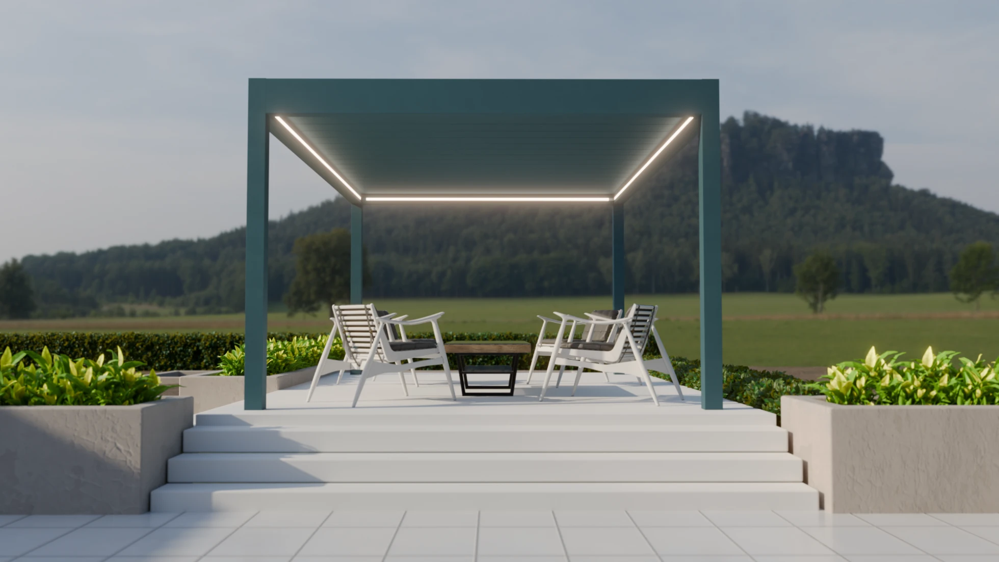 pergola mit glasdach