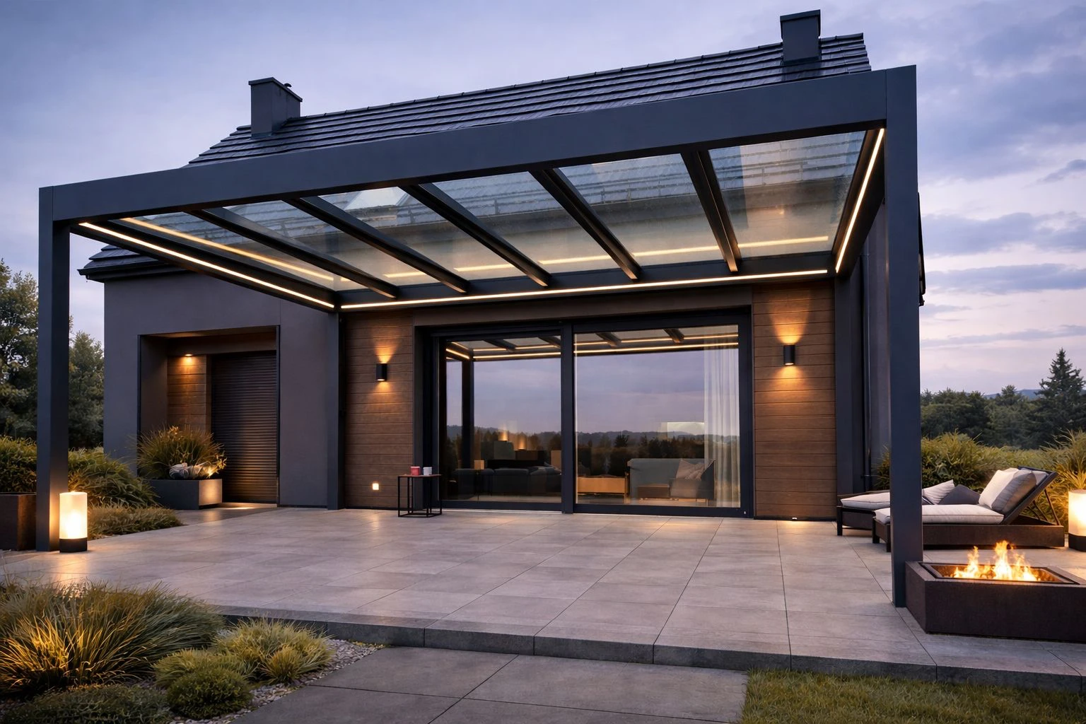 pergola mit glasdach