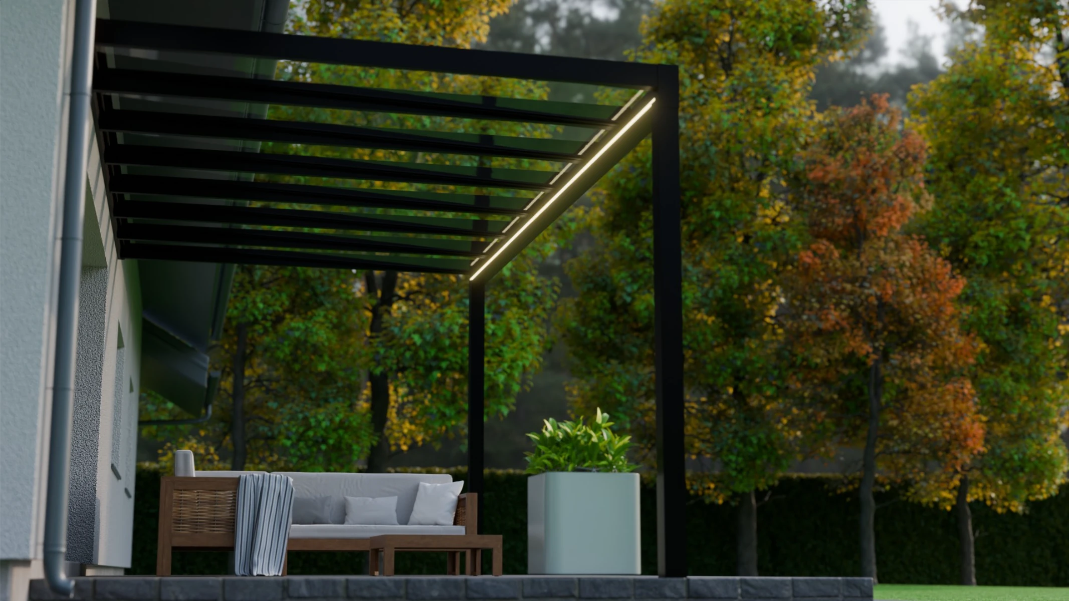 pergola mit glasdach